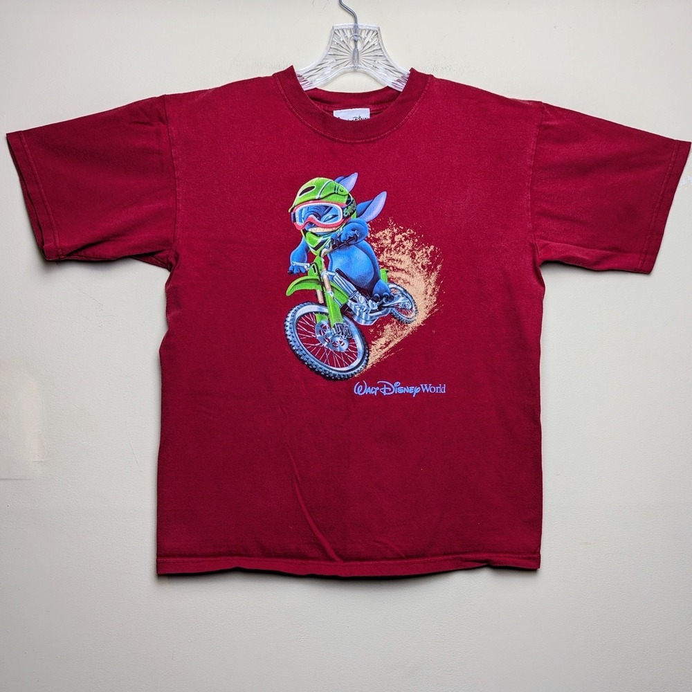 Stitch Lilo Vintage Dirtbike Walt Disney World Florida Y2K Shirt Youth XL